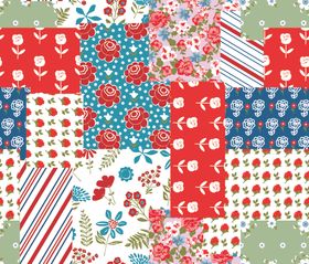 粉色系花卉图案拼接素材