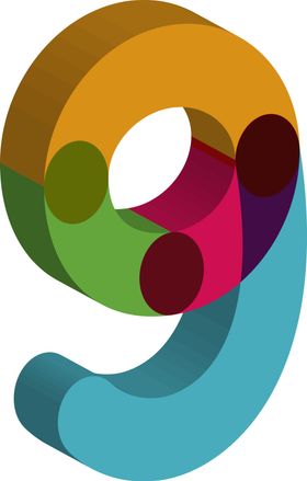 矢量线条数字9