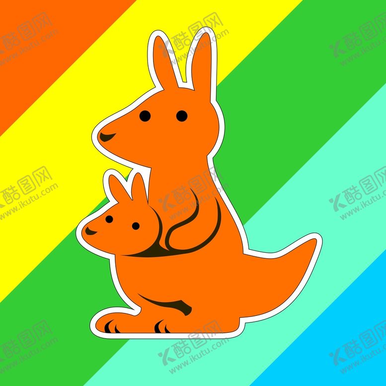 编号：38631101130926526748【酷图网】源文件下载-袋鼠 动物 矢量 卡通图案
