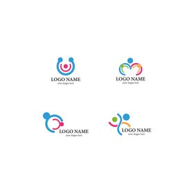 抽象人物图标识个性签LOGO