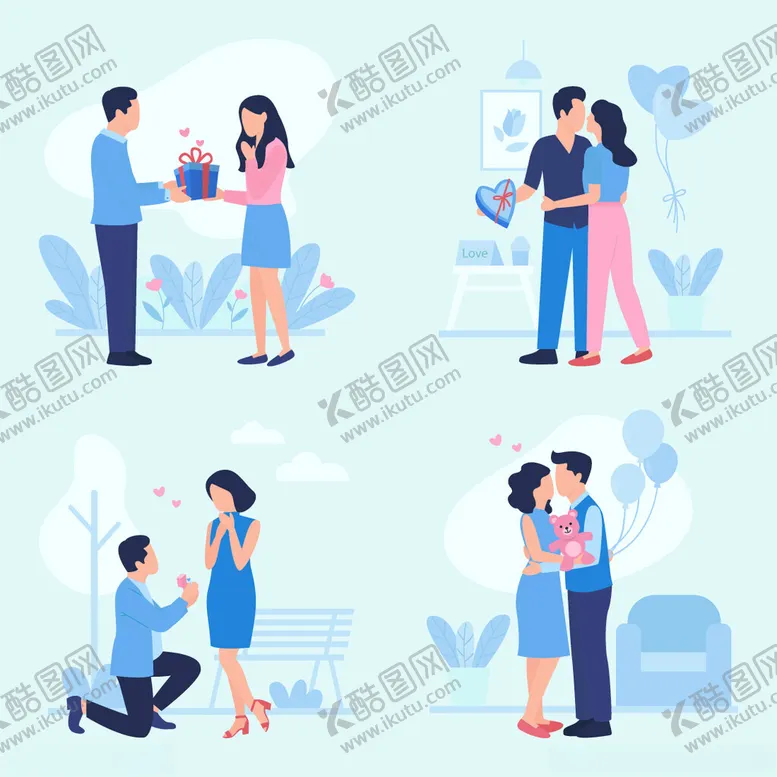 编号：59607604241903085821【酷图网】源文件下载-情侣插画