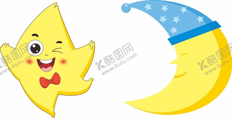 编号：99530401130737074365【酷图网】源文件下载-卡通星星月亮