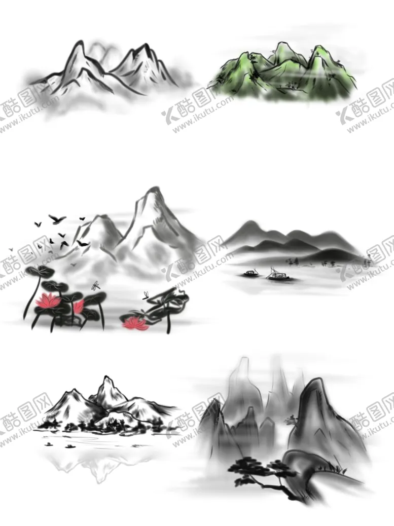 编号：26614406181731091928【酷图网】源文件下载-水墨素材毛笔画素材墨迹素材