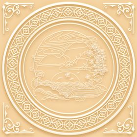 吊顶天花玉雕八边形图腾