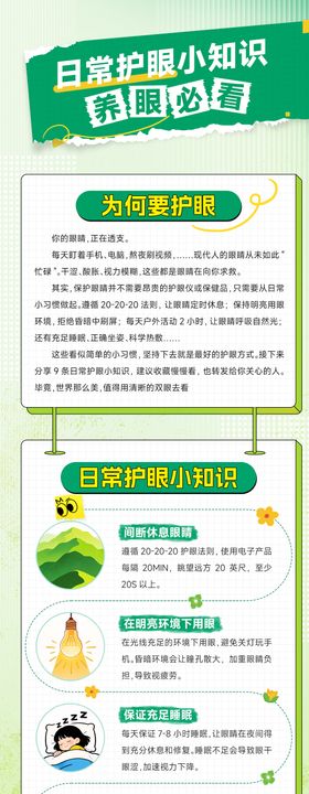 绿色护眼医疗科普长图