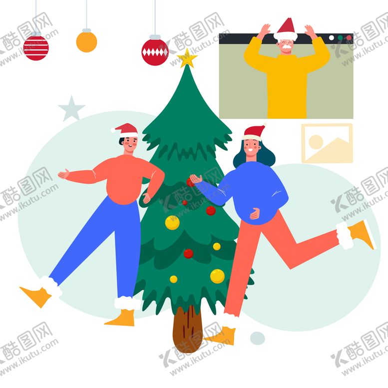 编号：91243610081347303597【酷图网】源文件下载-圣诞节插画