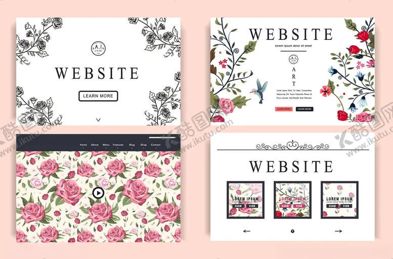 编号：75236304101200305689【酷图网】源文件下载-花卉主题网站设计模板