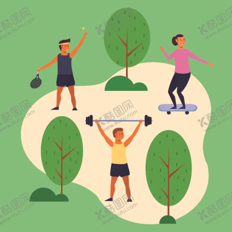 编号：85871209150201419528【酷图网】源文件下载-运动主题扁平化插画