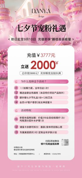 美业七夕情人节活动系列海报