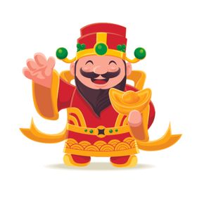 财神爷矢量AI招进宝