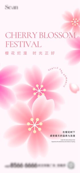 地产樱花活动海报