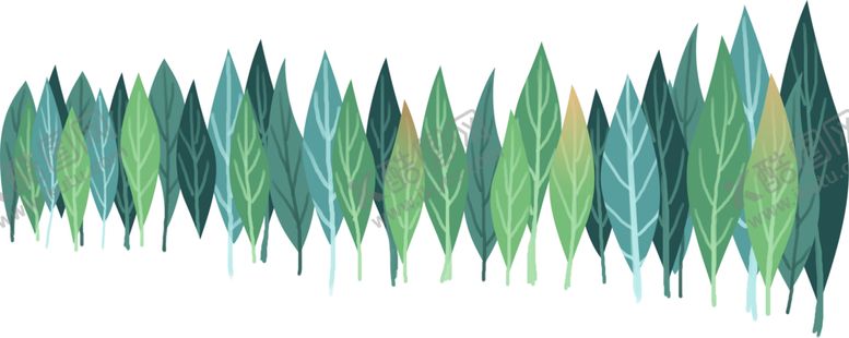 编号：48377110052009309381【酷图网】源文件下载-树叶插画卡通绿色清新底框底纹