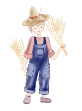 大米卡通形象插画