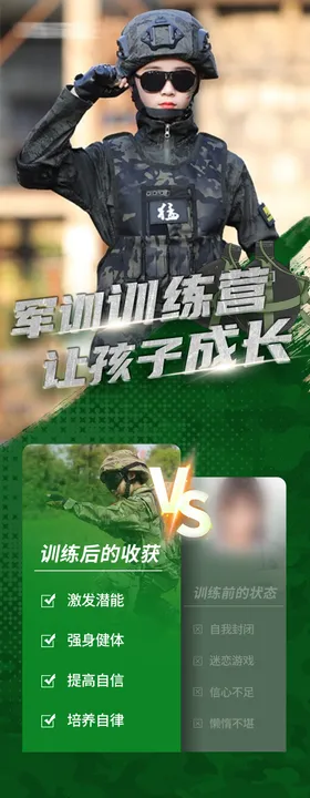 青少年军训长图