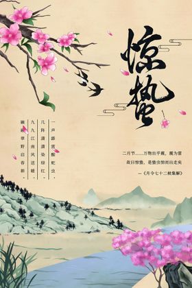 惊蛰宣传背景海报素材