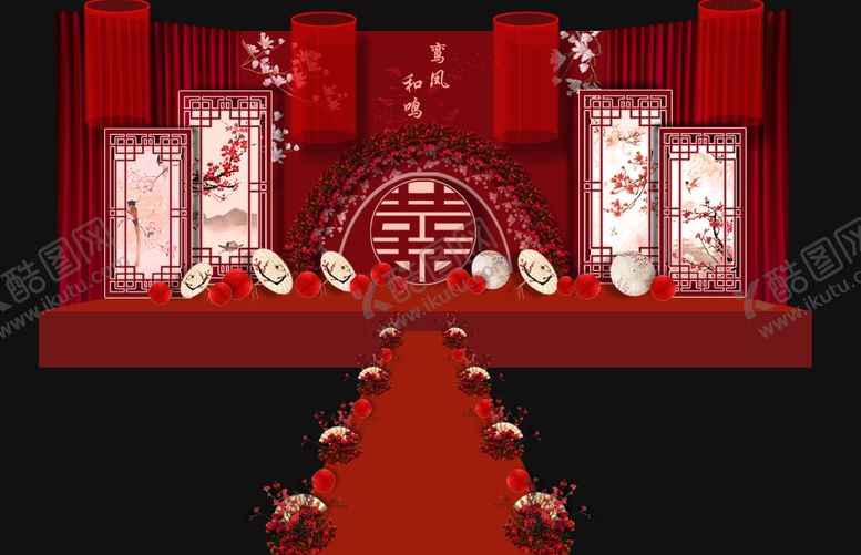 编号：69928505050741561645【酷图网】源文件下载-红色中式婚礼