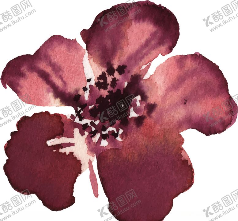 编号：89626410010438172868【酷图网】源文件下载-水彩创意花朵植物