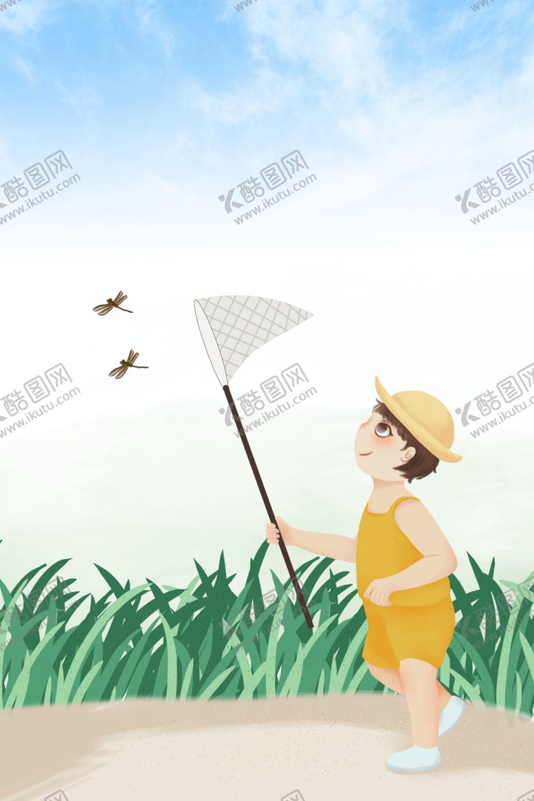 编号：28415111010030034881【酷图网】源文件下载-捉蜻蜓