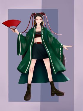 插画素材橘子卡通设计叶子