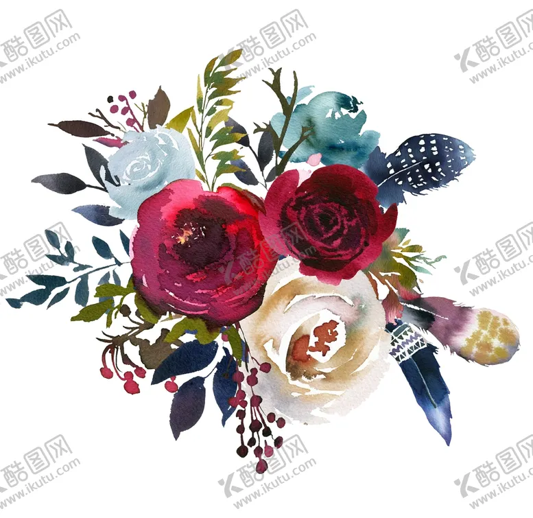 编号：51335110270953599469【酷图网】源文件下载-水彩花卉 