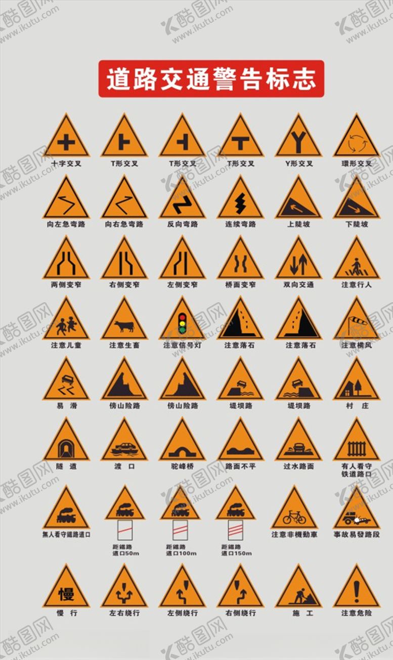 编号：11870210282225124601【酷图网】源文件下载-道路交通警告标志