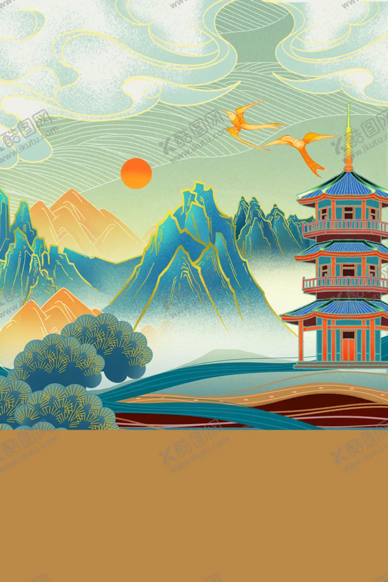 编号：63054809191709037852【酷图网】源文件下载-地标建筑国潮插画