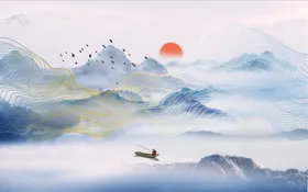 国画裱山水中山水高清山水