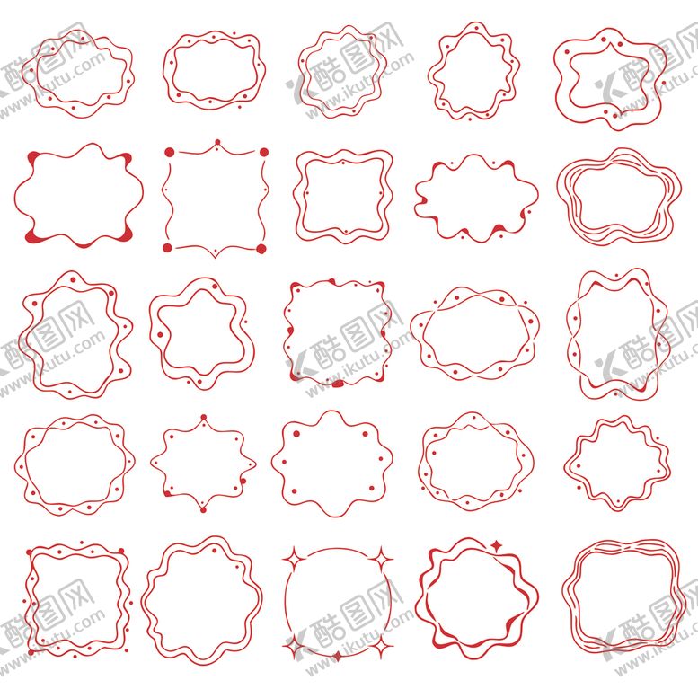 编号：43668604161937571421【酷图网】源文件下载-红色线条边框