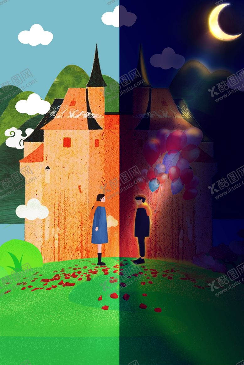 编号：13171009231754072635【酷图网】源文件下载-情侣插画