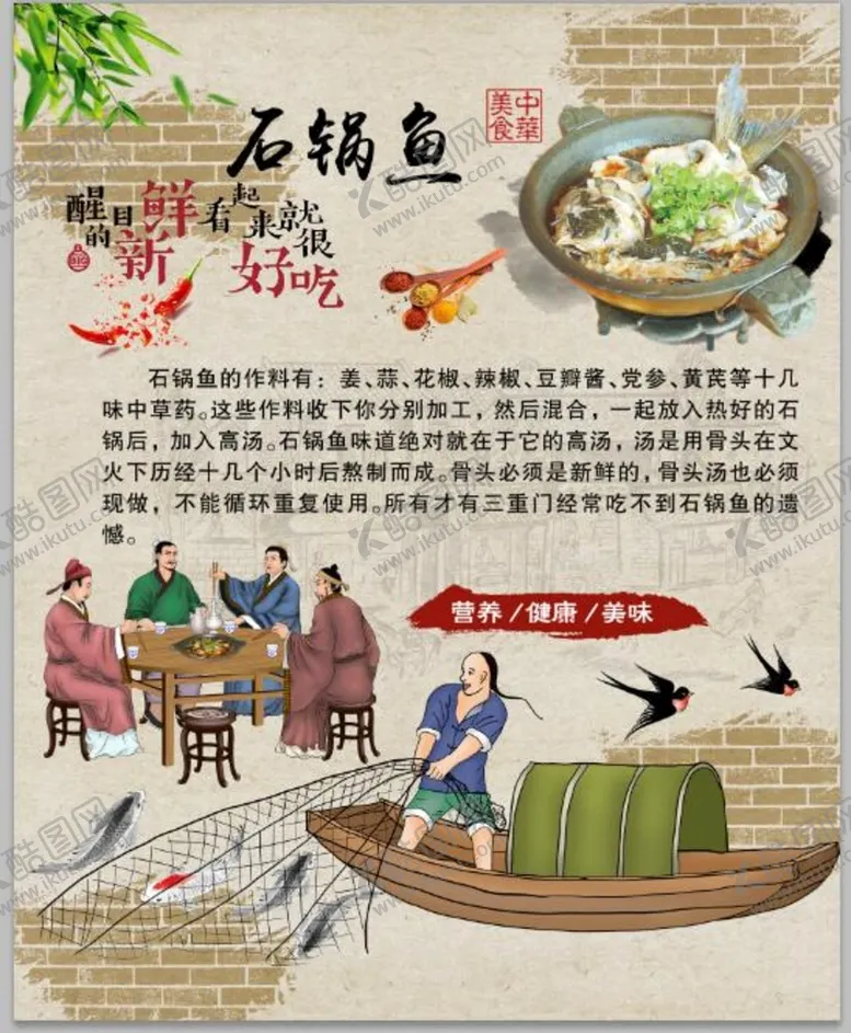 编号：66560111021243431252【酷图网】源文件下载-石锅鱼装饰背景