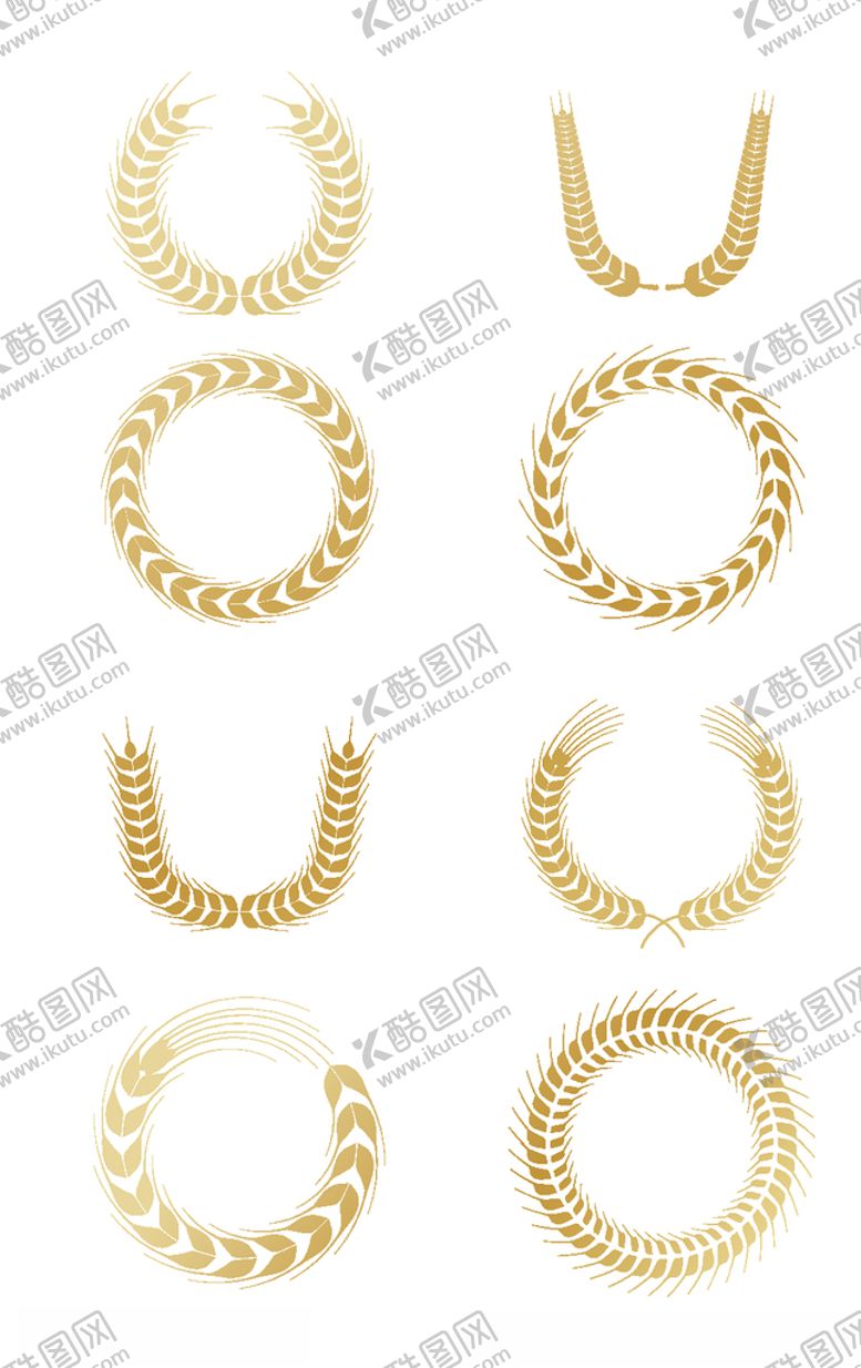 编号：48091309211244437785【酷图网】源文件下载-麦穗圆形花纹图案