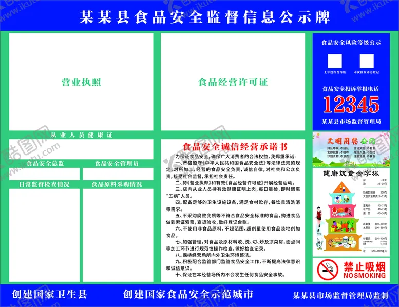 编号：70668301220300243610【酷图网】源文件下载-食品安全监督信息公示牌