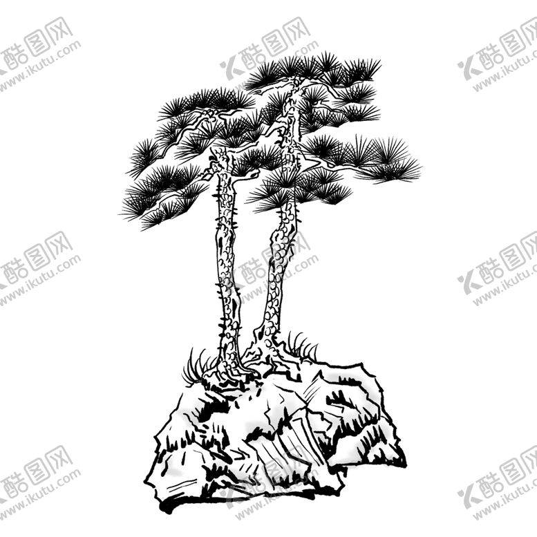 编号：30579706172213029835【酷图网】源文件下载-水墨松树