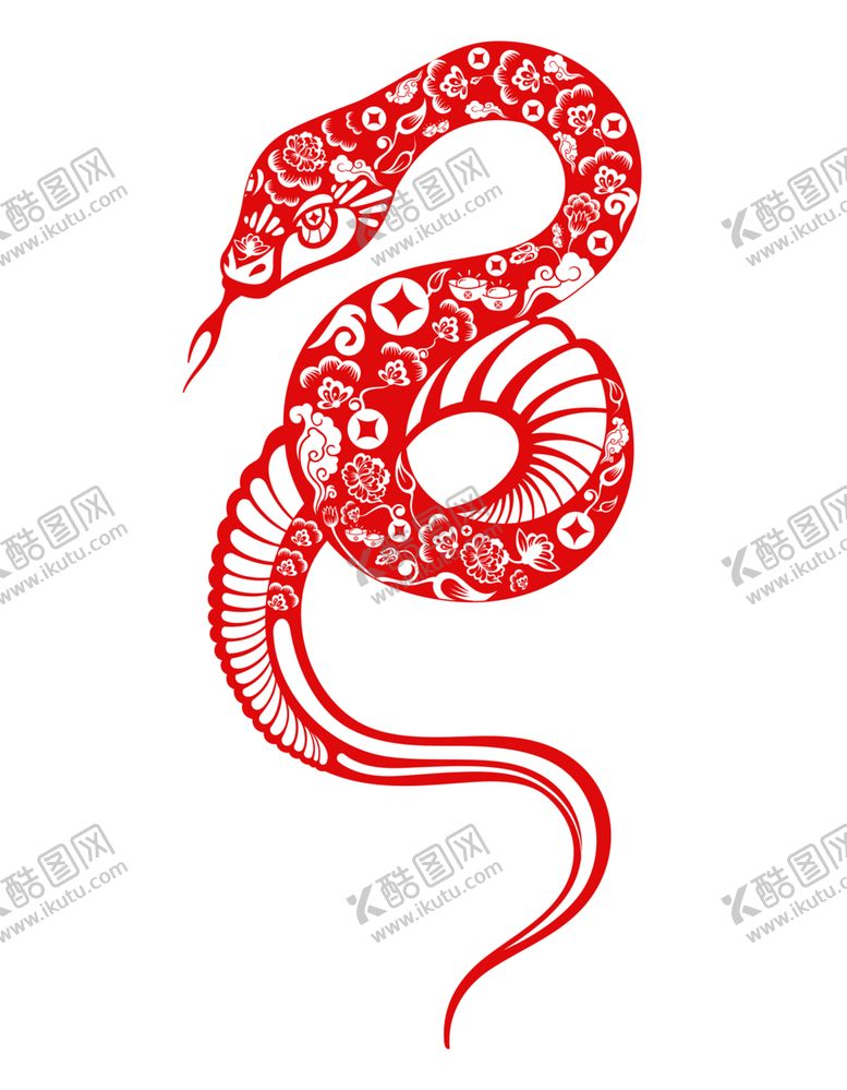 编号：52677802040817526762【酷图网】源文件下载-2025年春节灵蛇剪纸素材