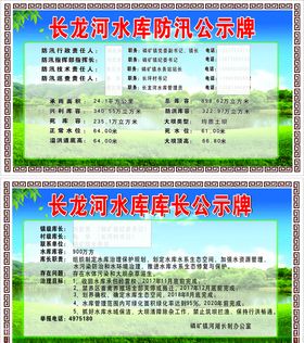 水库防汛公示牌