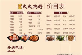 鸭脖价目表