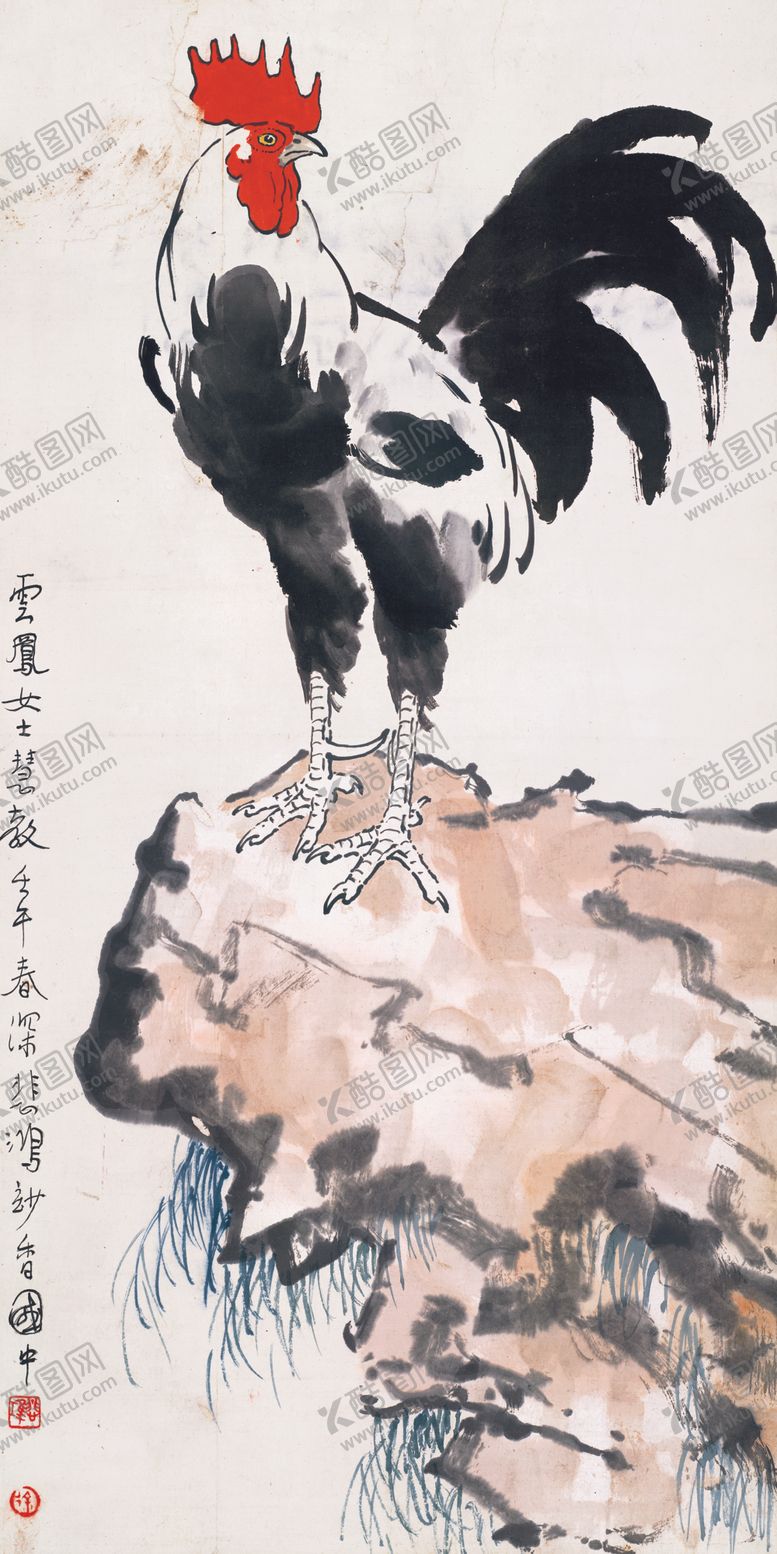 编号：49969407130208116951【酷图网】源文件下载-公鸡家禽国画