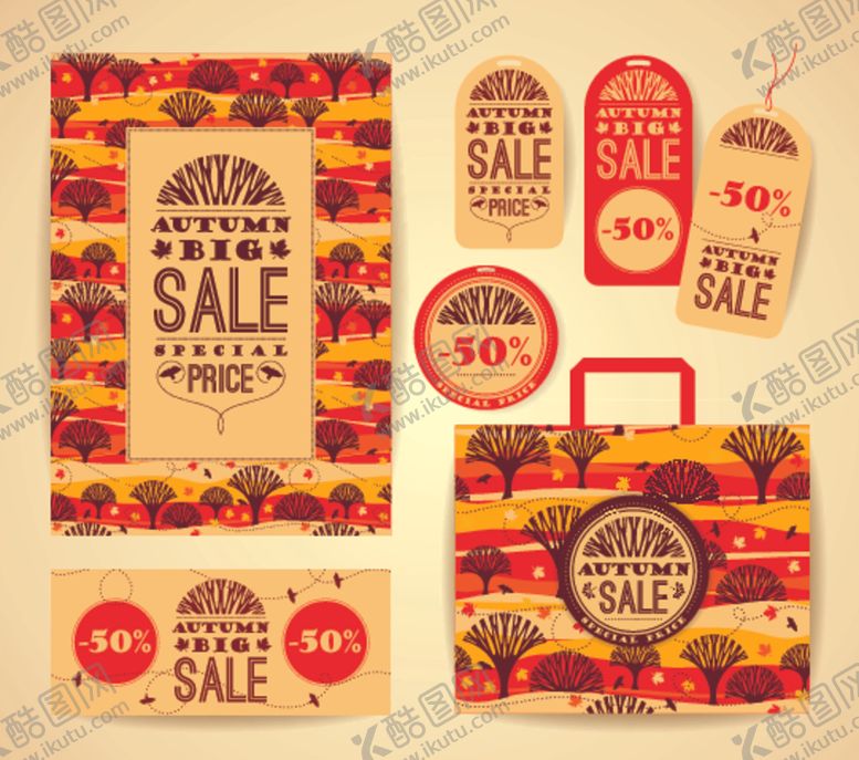编号：60468010281401045267【酷图网】源文件下载-秋季树木促销标签
