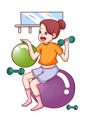 卡通健身健身插画