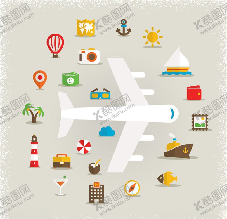 编号：69104109292114192932【酷图网】源文件下载-矢量旅游旅行图标