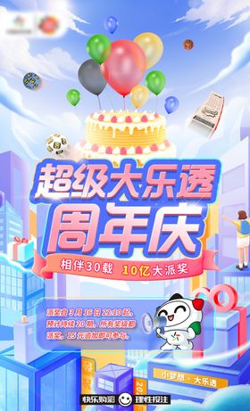 超级大乐透周年庆活动海报