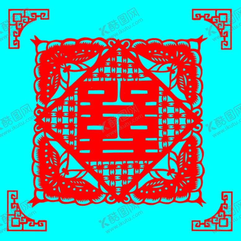 编号：02685409190309597349【酷图网】源文件下载-蝴蝶双喜剪纸