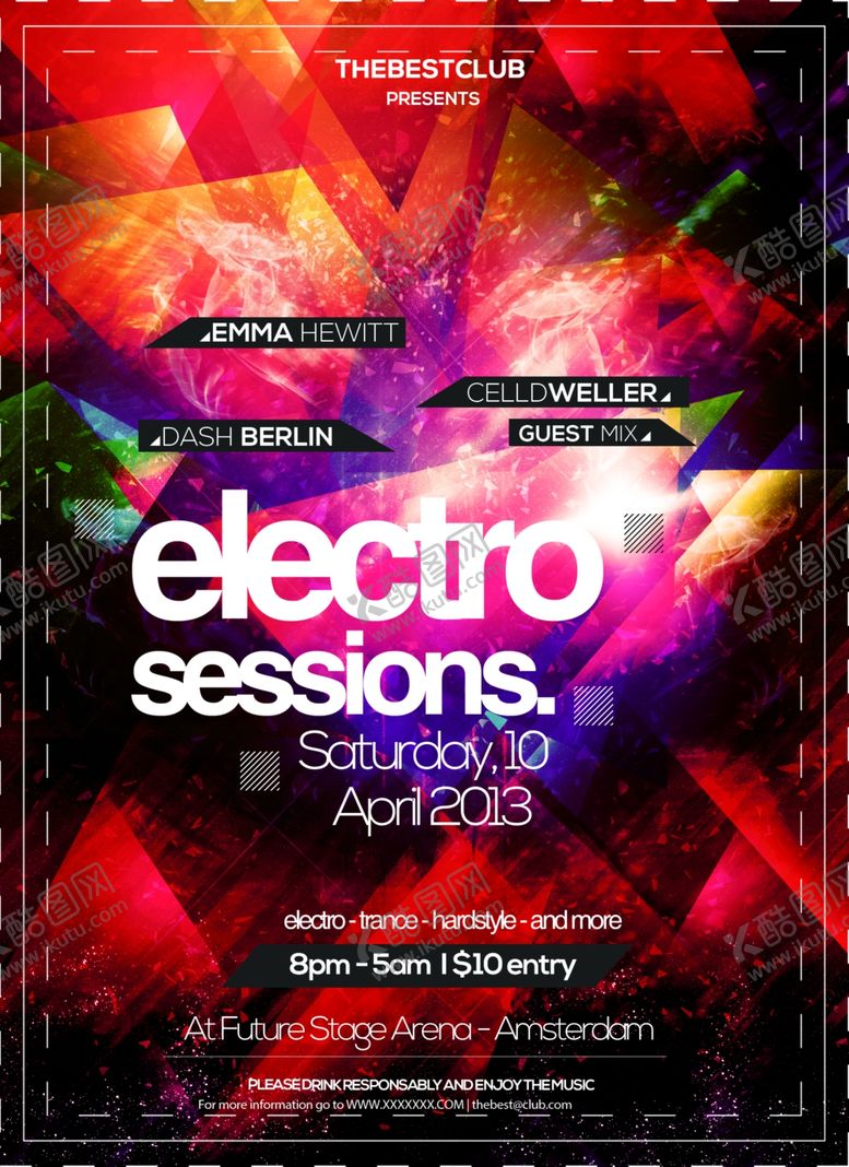 编号：29495910082030025484【酷图网】源文件下载-欧美时尚几何撞色海报