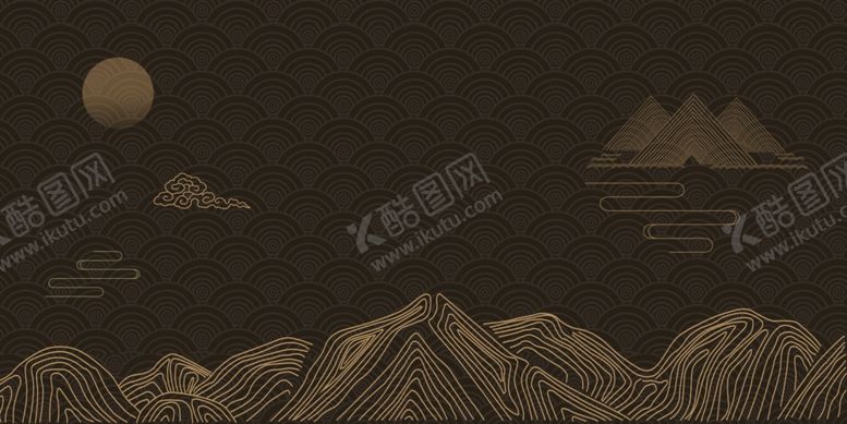 编号：72920309270730574139【酷图网】源文件下载-山水复古地产海报背景素材