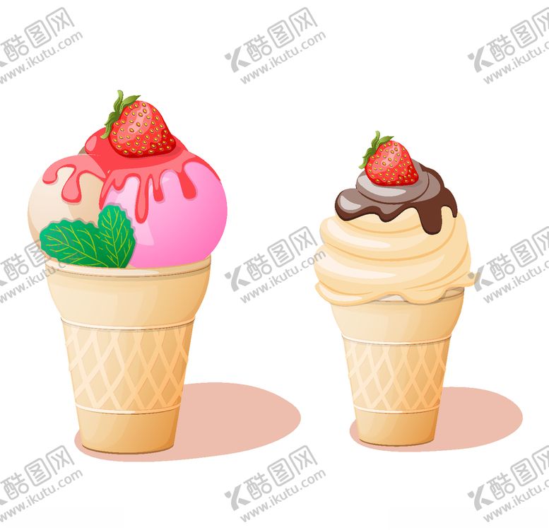 编号：50968709300555267840【酷图网】源文件下载-草莓冰激凌