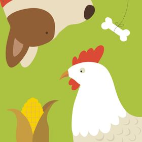 动物卡通插画儿童房装饰