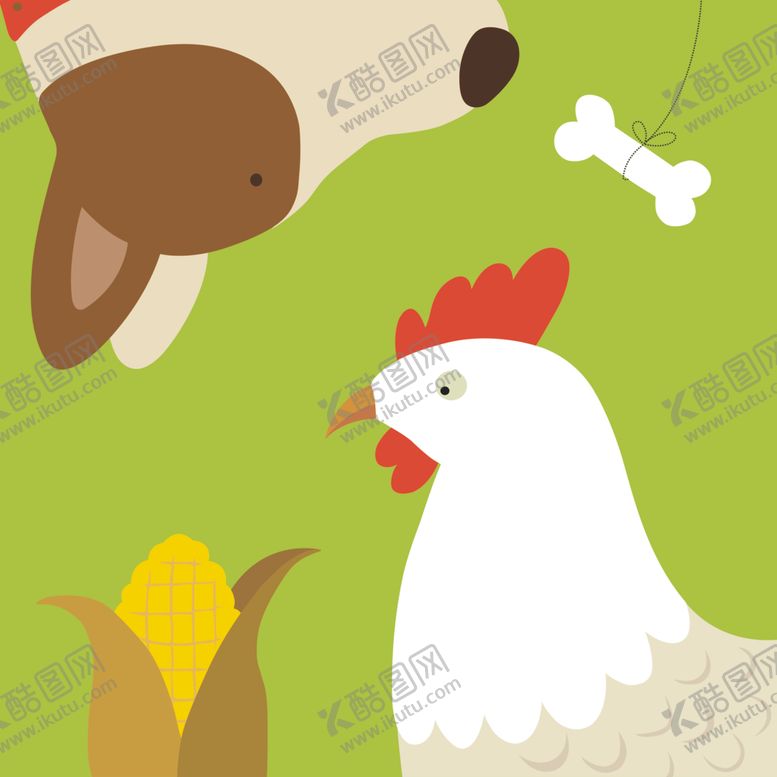 编号：74972610290118172145【酷图网】源文件下载-动物卡通插画儿童房装饰