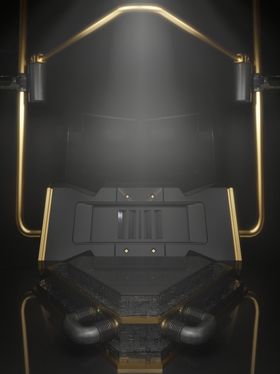 原创三角形科技感黑金创意舞台展