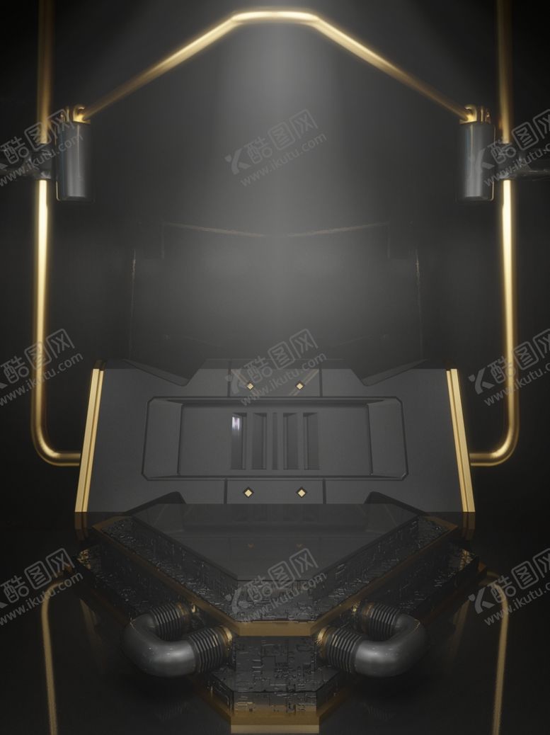 编号：96609009291548207585【酷图网】源文件下载-原创三角形科技感黑金创意舞台展