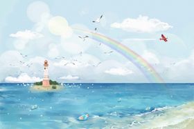 男孩热同方背景油画风格